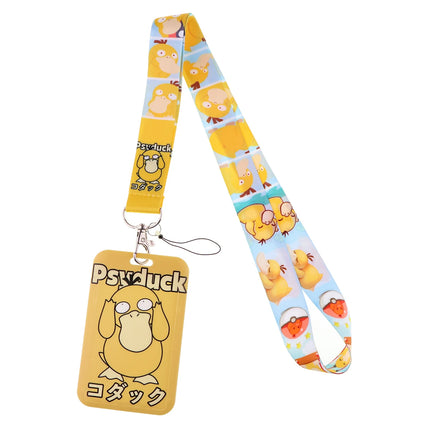 Anime Characters Card Holder Cute Gengar Lanyard Keychain ID Credit Bus Card Cover Hang Rope Lariat Lanyard Key Rings Fans Gifts