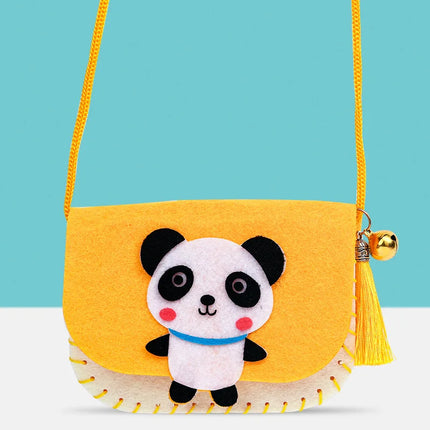 DIY Shoulder Bag Non-woven Fabric Sewing Kits for Kids Handmade Needle Thread Splicing Crossbody Purse Girls Birthday Gifts