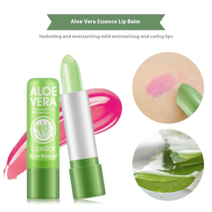 Aloe Vera Color-Changing Lipstick Long-Lasting Moisturizing Temperature-Activated Lip Balm Fade-Resistant Nourishing Lip Care Set