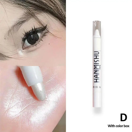 Shimmering Highlight Stick Pearlescent Matte Eyeshadow Silkworm Stick White Pen Glitter Silver Highlighter Pen Eyeliner Lyi A5V5