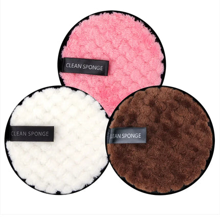 3Pcs Reusable Make Up Remover Pads Cotton Wipes Face Cleansing Sponge Cosmetics Microfiber Washable MakeUp Towel Skin Care Tools