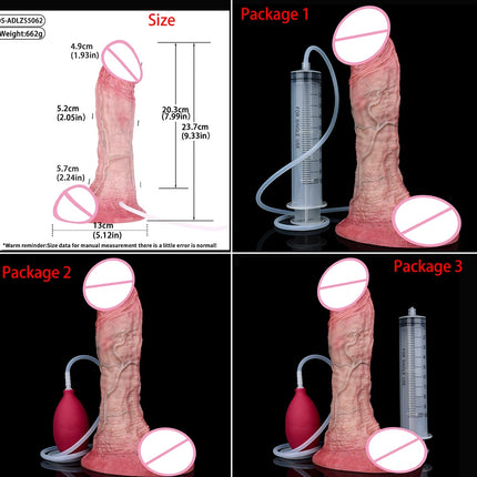 SXXY Skin-Like Realistic Squirting Dildo Silicone Water Spray Anal Plug G-spot Stimulation  Adult Pleasure Toys for Men Women