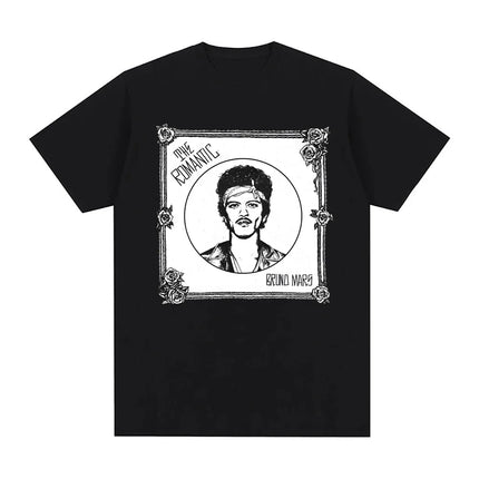 2026 New Album Song THE ROMANTIC TEE Bruno Mars High Quality Fashion Tee-shirt Fashion Round Neck Clothes Camisetas