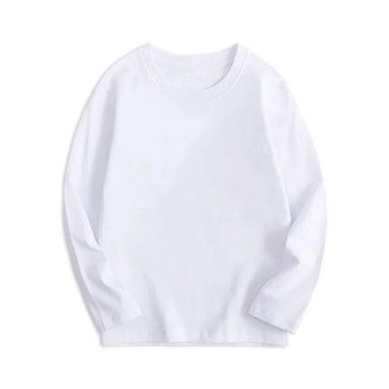 7 Colors Spring Long Sleeve Tees Children's T-shirt Cotton Solid Color Base Coat Leisure Wear Boys Girls Tops Kids Clothes