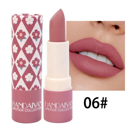Rose Pink Nude Matte Velvet Lipstick Color Rendering Lasting Non-stick Cup Sexy Lipsticks Waterproof Beauty Lips Makeup Cosmetic