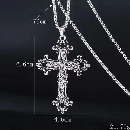 Summer Black Rhinestone Cross Jesus Pendant Choker Necklace for Women Punk Vintage Double Layers Chain 2026 Neck Boho Jewelry