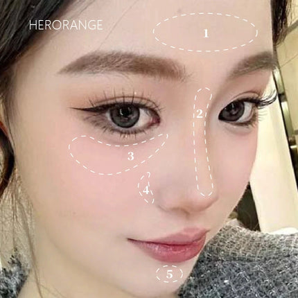 Face Brightening Highlighter,2 Colors Matte Platte Dry and Wet Natural Brightening Setting Powder,High Gloss Face Comestics