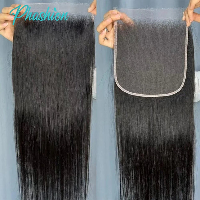 Phashion Full Long Real HD 5x5 Lace Closure 30 28 inch Skinlike Swiss Frontal Only Kinky Curl Straight Loose Deep Wave Human Hair