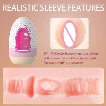 Portable Male Masturbator Egg Realistic Penis Simulation Texture Vagina Pussy Pocket Sucking Masturbation Cup Sex Toys for Men18