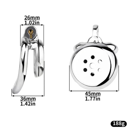 FRRK 268 Flat Button Sissies Male Chastity Cage, 240 Steel Urethral Inverted Chastity Belt, Slave Man Sex Toy Anti-Cheating