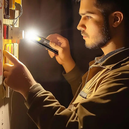 LED Mini Flashlight USB Rechargeable COB Flashlight With Magnet Pocket Lantern Flood Work Light Emergency Handheld Torch
