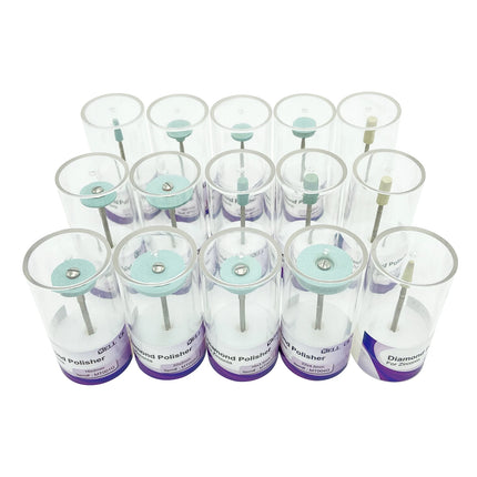 5pcs Dental Polisher Ceramic Diamond Grinding Head Stone Zirconia Ceramics Emax Crowns Grinder Quick Polishing Burs
