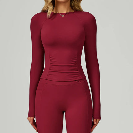 Female Yoga T-Shirt Fitness Long Sleeve Running Push Up Gym Shirts Women Workout Sports Top Breathable High Elastic Yoga T-Shirt