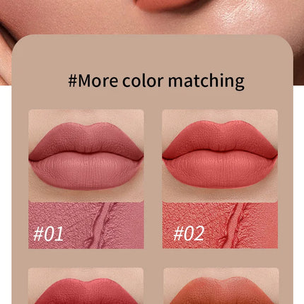 2 In 1 Matte Liquid Lipstick Long Lasting Color Moisturizing Waterproof Non Stick Cup