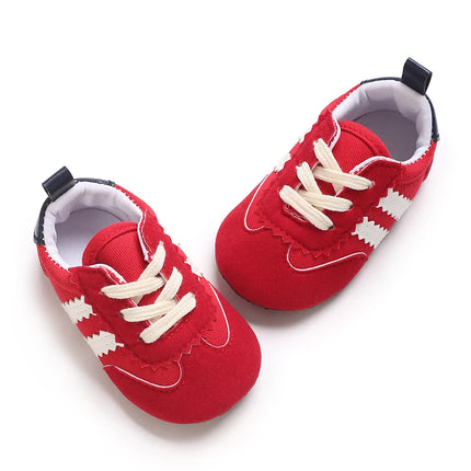 Fashion color blocking casual shoes Baby First Walkers 0-18M newborn children's canvas sports shoes soft soled baby shoes