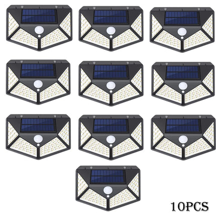 1-12 Pack Solar Lights Outdoor 100 LED Wall Lamp Motion Sensor Lights Waterproof Solar Street Light for Garden Porch Yard Garage