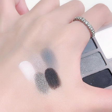 5-Color Punk Smokey Eyeshadow Palette Silvery Black Matte Shimmer Nude Pink Eye Shadow Lasting Halloween Eye Makeup Cosmetics