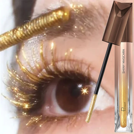 Glitter Sparkling Mascara，Long-Lasting, Volumizing Lashes, Effects, Waterproof, Smudge-Proof ， crushed diamond mascara pearlesce