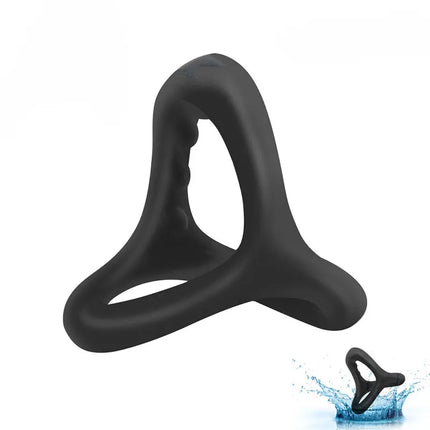Silicone Penis Rings Cock Ring Erection Enhancing Triangular Penis Ring With Massage Beads Delayed Ejaculation Sex Toys For Men