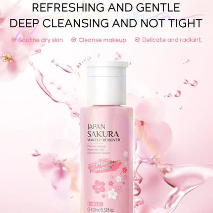 100ml Japan Sakura Makeup Remover Water Cherry Blossom Extract Deep Cleaning Face Pores Refreshing Gentle Moist Make up Remove