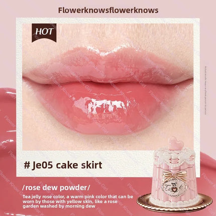 Flower Knows Midsummer Fairytales Series Mirror-shaped Lip Gloss Moisturizing And Non-sticky Lipstick