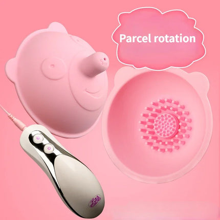 Women's New Momo Bear Rotating  Nipple Sucker Clitoral Breast Massager with Rotating Pink Tickling Pussy Teasing Masturbator 18+