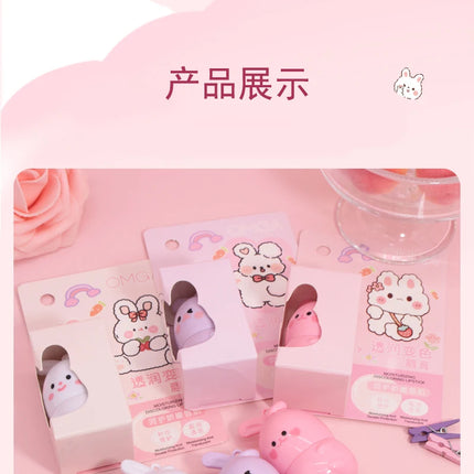 3pcs Little Rabbit Moisturizing Lipstick,Long lasting Warm Lipstick, Gentle Lip Care, Suitable for Dry Lips, Ideal Gift for Girl