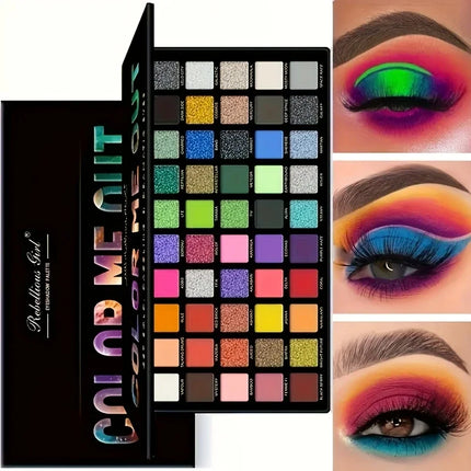 50 Color Gift Eyeshadow Tray,Professional Makeup Artist nude Warm Tone Pearlescent Matte Color for Carnival/Daily/Party
