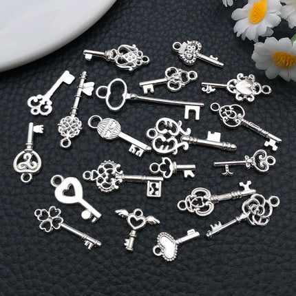 20/100pcs Mini Key Series (Includes Antique Gold/Bronze/KC Gold/Bright Silver Finishes) - Ideal for Handmade Jewelry Crafting"