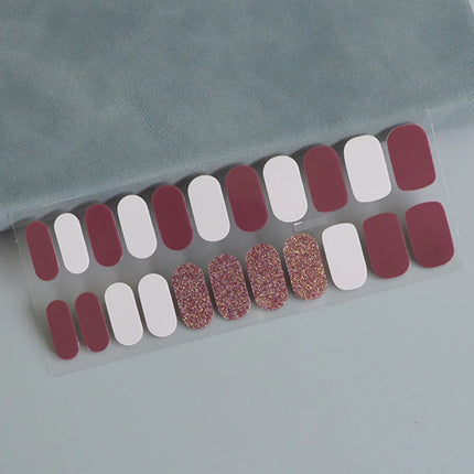 22finger Flash Sequin Nail Polish Gel Film ins Wind Waterproof Lasting Nail Sticker