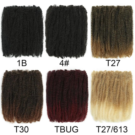 Alibaby 12Inch Synthetic Afro Kinky Twist Marley Crochet Hair Pre-Separated Spring Afro Twist Hair For Butterfly Locs Braids