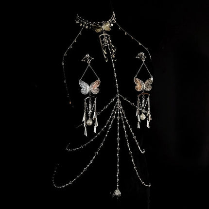 Luxury Butterfly Nipple Clips Seductive Rhinestone Body Chain Premium Collar Anal Plug Vaginal Clamp Erotic Accessories Sex Toys