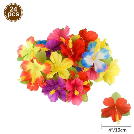 Artificial Tropical Palm Leaves Hibiscus Flower for Beach Table Decor Hawaiian Luau Wedding Jungle Safari Birth Party Decoration
