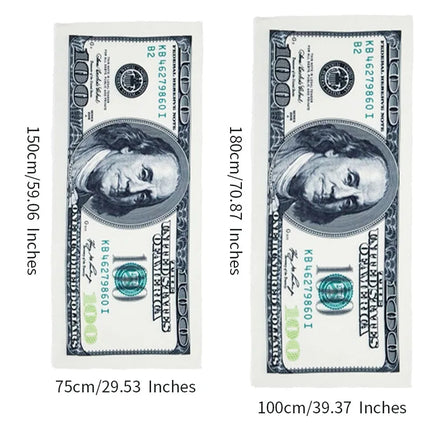 Microfiber Beach Towel with 100 Dollar Bill Printed 1 Pc Super Absorbent Lightweight and Quick Drying for Swimming Blanket Towel