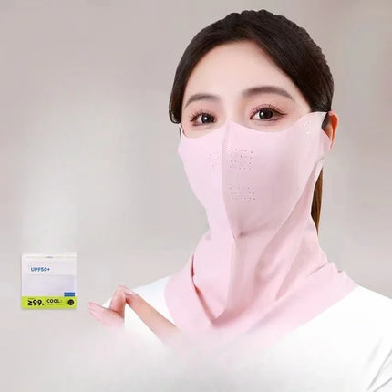 Innovative Ice Silk Neck Mask for Women with Anti-UV Protection and Cool Breathable Design for Sun Protection