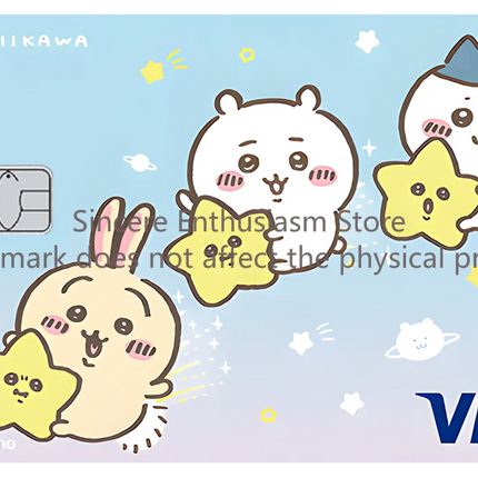 Cartoon Kawaii Chiikawas Credit Card Skin Stickers Cute Matte Sticker for VISA JCB Mastercard and Other IC Card Decorative