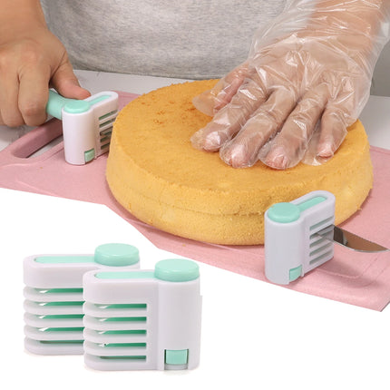 2pcs Cake Slicer 5 Layers Adjustable DIY Bread Knife Splitter Cutting Leveler Toast Slicer Fixator For Kichen Bakeware Tool