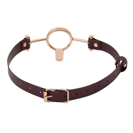 Leather Open Mouth Oral Gag Harness Ball Bite Metal Fetish Bondage Restraint Gold Rose Silver Sex Toy Slave Couple Game