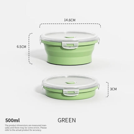 Collapsible Food Storage Containers Foldable Silicone Lunch Containers with Lids, Rectangle Collapsible Bowls Round Food Bowls