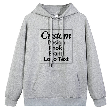 High Quality Custom Hoodie Cotton Sweatshirt Print Embroidery Brand Logo Text Photo Design Men Women Famliy Team Clothing 300g