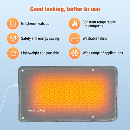USB Graphene Electric Heating Pad Portable Foot Heater Winter Hand Warmer Abdomen Waist Back Thermal Blanket Warming Mat 30x50cm