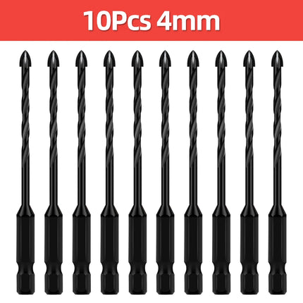 TOOLEYE Cross Hex Drill Bit Set For Concrete Porcelain Tile Glass Metal Multifunction Drill Bits Kit Power Tools Drilling Drills