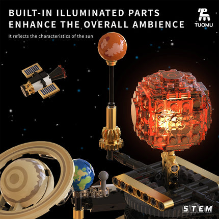 Cosmic Electric Rotating Solar System Optical Building Blocks Sun-Earth Model Space Science Educational DIY Toy for Kids