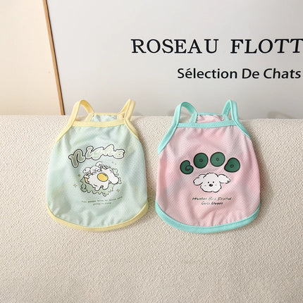 Cat and dog summer cool and breathable suspender pet ice silk cool clothes cool and cool feeling cat and dog clothes