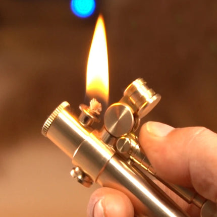 Metal Brass Cigarette Lighter Men Gift Unique Lighters Japanese Novel Mechanical Press Ignition Fuel Gasoline Lighter