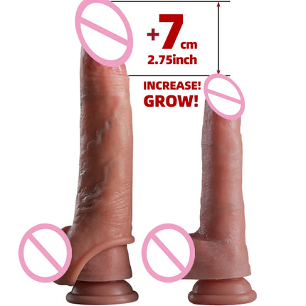 Man Penis Sleeve Dick Enlargement Adult Sex Toys Wearable Reusable Condom Penis Extender Delay Ejculation Male Sex Shop Cock Toy