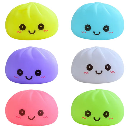 New LED Bun Squishy, Glowing Stress Ball, Light-up Bubble Spitting Bun, Realistic Steamed Bun，Desk Decoration