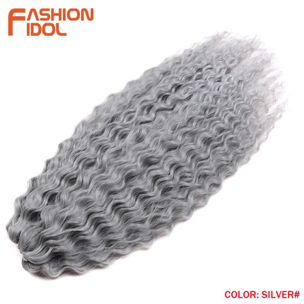 22 inch Curl Hair 300g/3pcs Water Wave Twist Crochet Hair Synthetic Braid Hair Ombre Blonde Deep Wave Braiding Hair Extensions