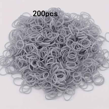 200pcs Rubber Loom Bands DIY Bracelets Wristband Silicone Rubber Hairbands Craft Kit Toys Birthday Christmas Gift Party Supplies