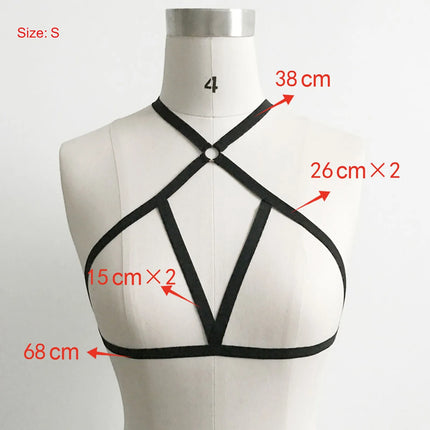 Sexy Bandage Bras Binding Sraps Lingerie Breathable Sexuable  Black Cupless Bra Hollow Elastic Cage Bra Bandage Strappy